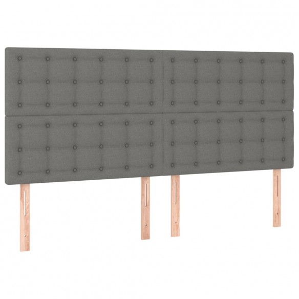 Cadre de lit avec matelas Gris foncé 160x200cm Tissu