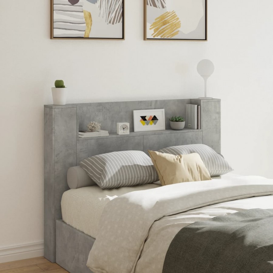 Armoire tête de lit avec LED gris...
