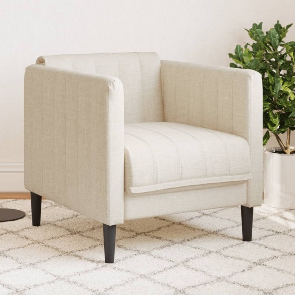 Fauteuil crème tissu