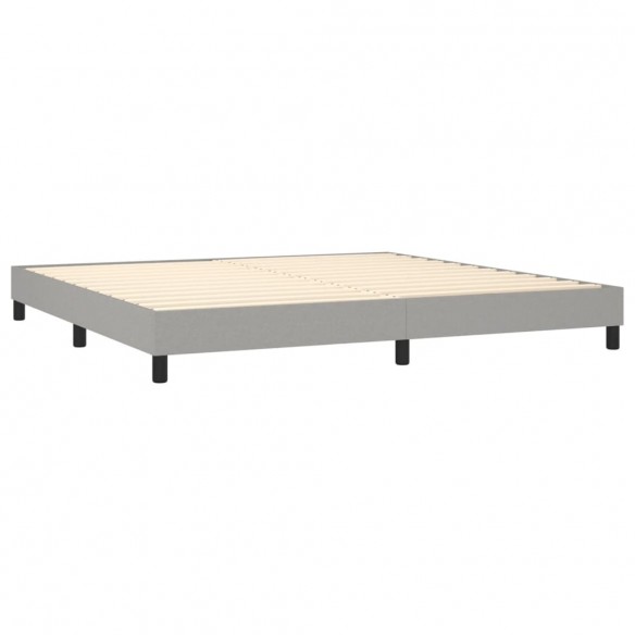 Cadre de lit matelas LED Gris clair 200x200 cm Tissu