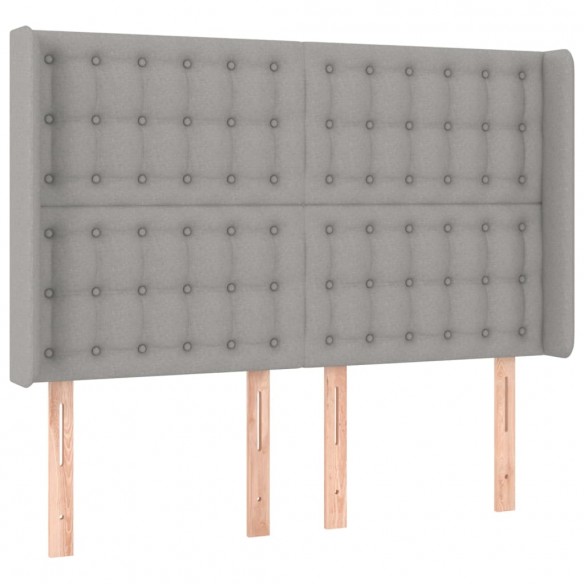 Cadre de lit matelas LED Gris clair 140x200 cm Tissu