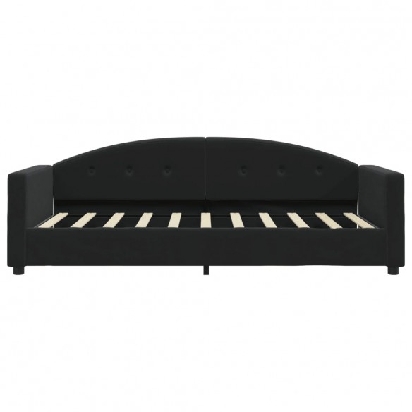 Lit de jour avec matelas noir 90x190 cm velours