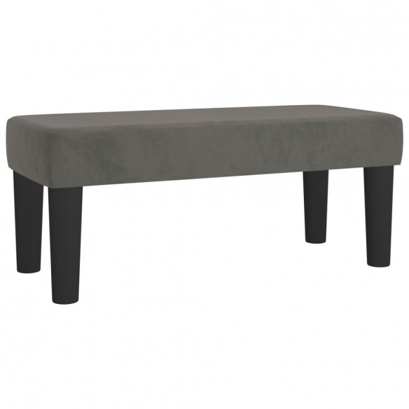 Cadre de lit et matelas Gris foncé 90x190 cm Velours