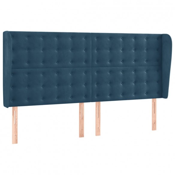 Cadre de lit matelas et LED Bleu foncé 180x200 cm