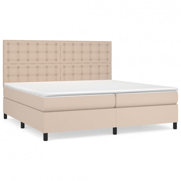 Cadre de lit avec matelas Cappuccino 200x200 cm