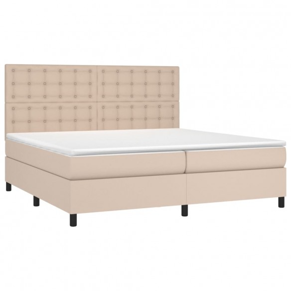 Cadre de lit avec matelas Cappuccino 200x200 cm