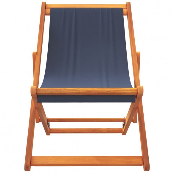 Chaises de plage pliables lot de 2 bleu tissu