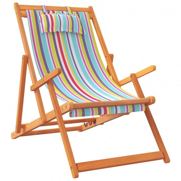 Chaises de plage pliables lot de 2 multicolore tissu