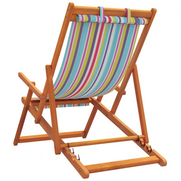 Chaises de plage pliables lot de 2 multicolore tissu