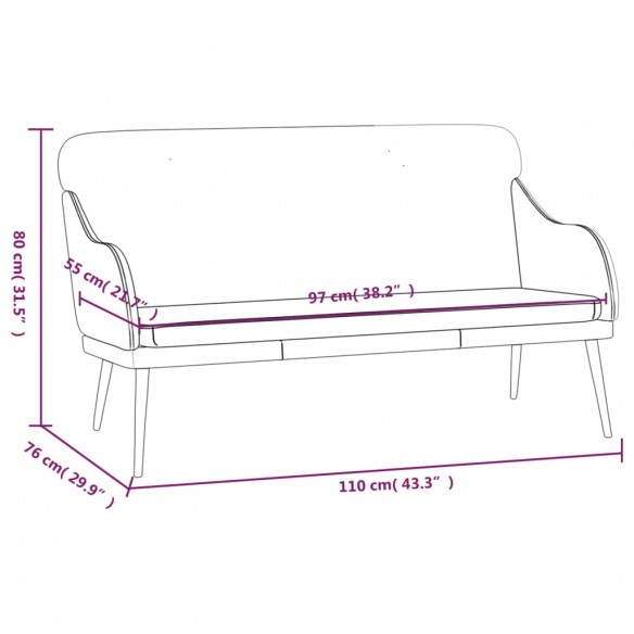 Banc Noir 110x76x80 cm Similicuir