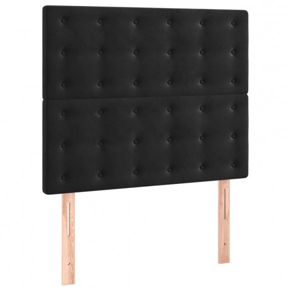 Cadre de lit avec matelas Noir 90x200 cm Velours