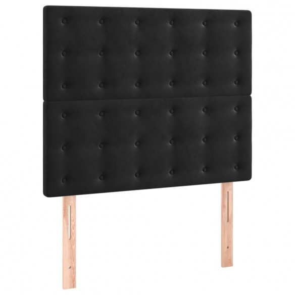 Cadre de lit avec matelas Noir 90x190 cm Velours