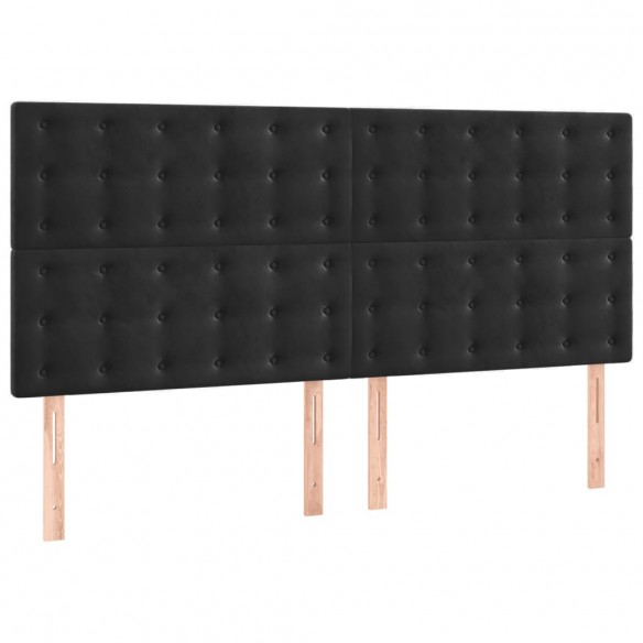 Cadre de lit avec matelas Noir 180x200 cm Velours