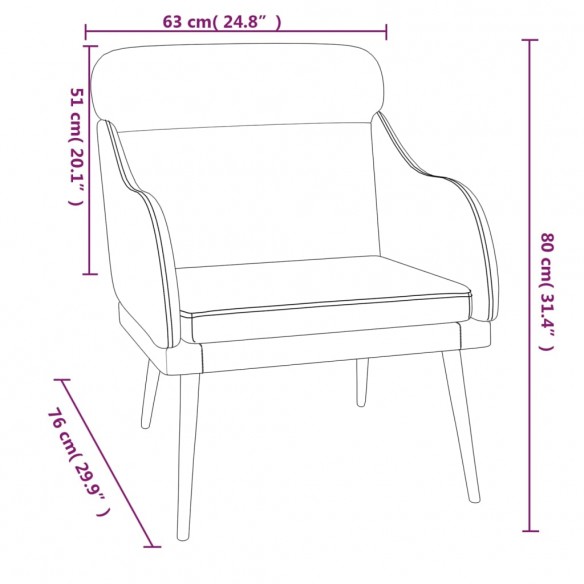 Fauteuil Gris clair 63x76x80 cm Velours