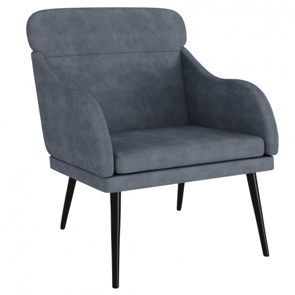 Fauteuil Gris foncé 63x76x80 cm Velours