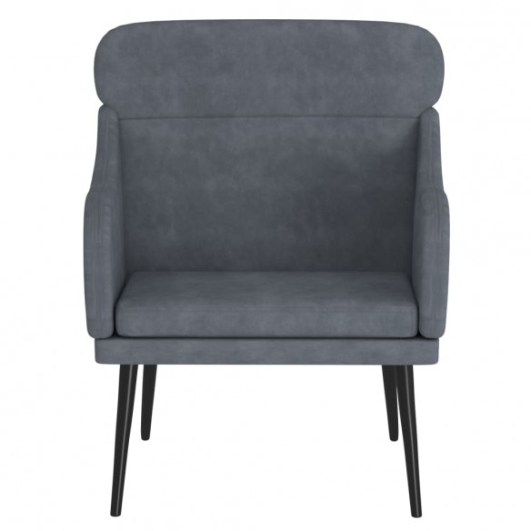 Fauteuil Gris foncé 63x76x80 cm Velours