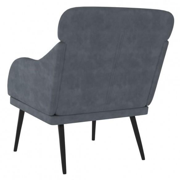 Fauteuil Gris foncé 63x76x80 cm Velours