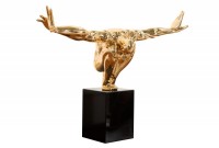 Statue moderne athlète en polyrésine coloris or