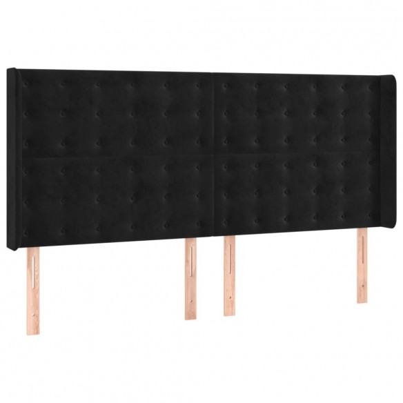 Cadre de lit avec matelas Noir 180x200 cm Velours