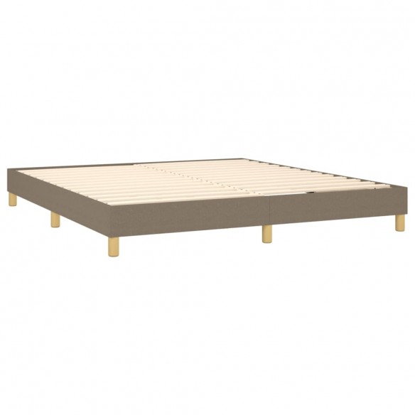 Cadre de lit avec matelas LED Taupe 180x200 cm Tissu