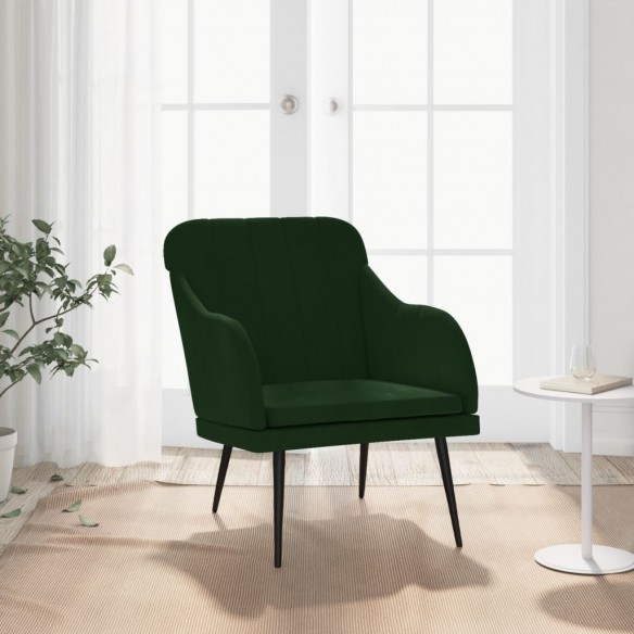 Fauteuil Vert foncé 63x76x80 cm Velours