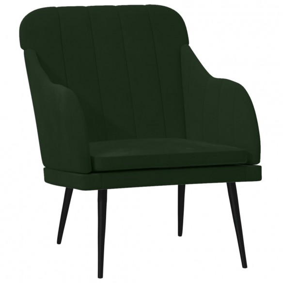 Fauteuil Vert foncé 63x76x80 cm Velours