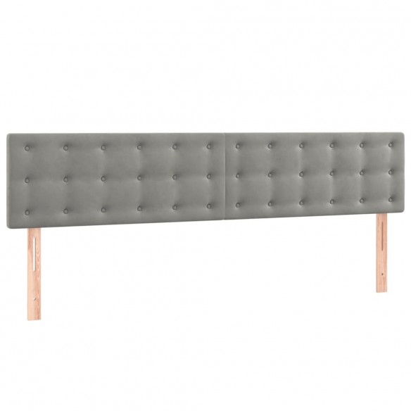 Cadre de lit et matelas Gris clair 180x200cm Velours