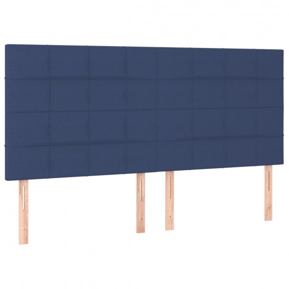 Cadre de lit et matelas et LED Bleu 160x200 cm Tissu