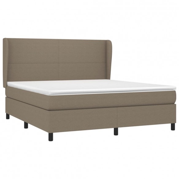 Cadre de lit avec matelas Taupe 180x200 cm Tissu