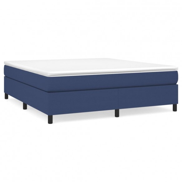 Cadre de lit avec matelas Bleu 180x200 cm Tissu