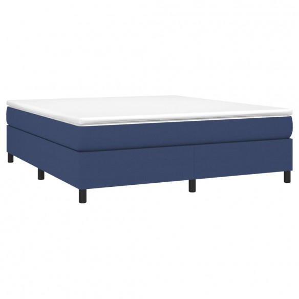 Cadre de lit avec matelas Bleu 180x200 cm Tissu