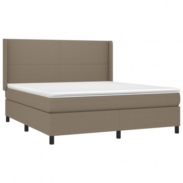 Cadre de lit matelas LED Taupe 180x200 cm Tissu