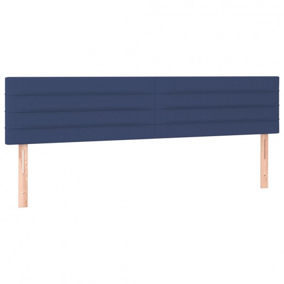 Cadre de lit avec matelas Bleu 160x200 cm Tissu