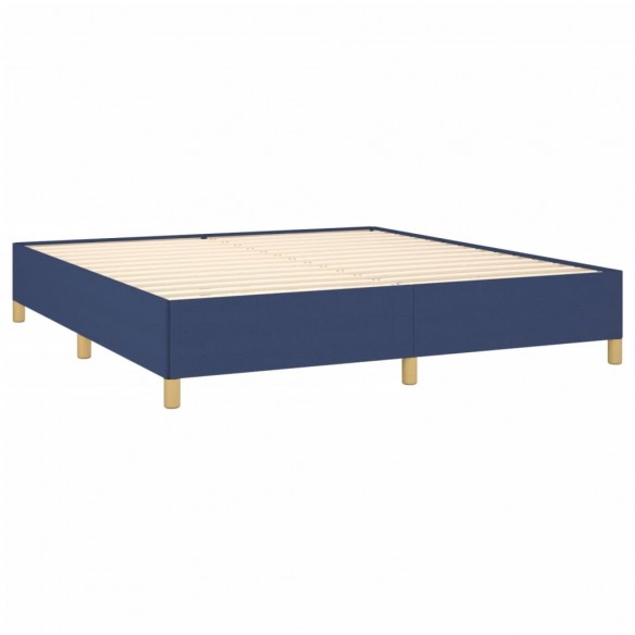 Cadre de lit avec matelas Bleu 180x200 cm Tissu