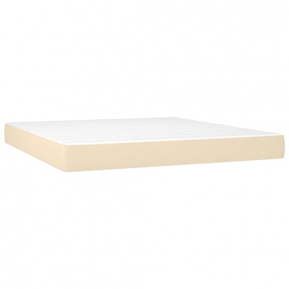 Cadre de lit matelas et LED Crème 180x200 cm Tissu