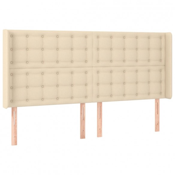 Cadre de lit matelas et LED Crème 160x200 cm Tissu