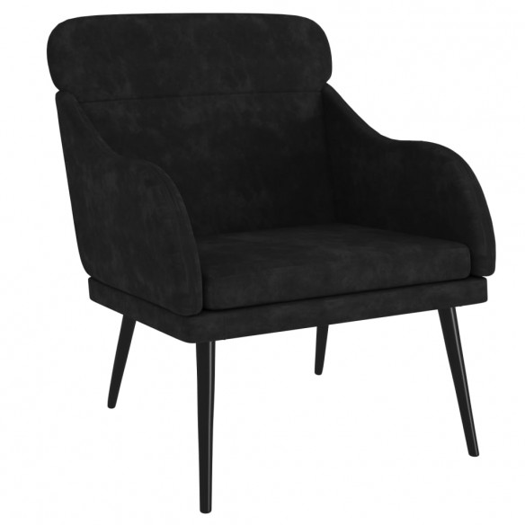 Fauteuil Noir 63x76x80 cm Velours