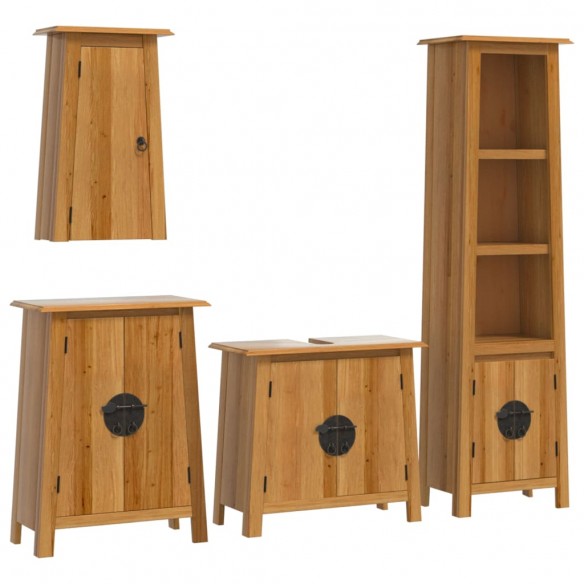 Ensemble de meubles de salle de bain 4 pcs bois de pin massif