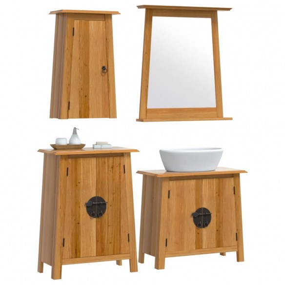 Ensemble de meubles de salle de bain 4 pcs bois de pin massif