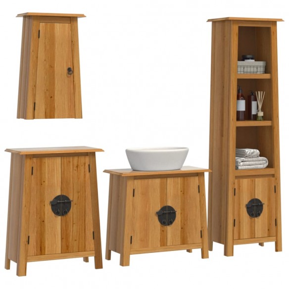 Ensemble de meubles de salle de bain 4 pcs bois de pin massif