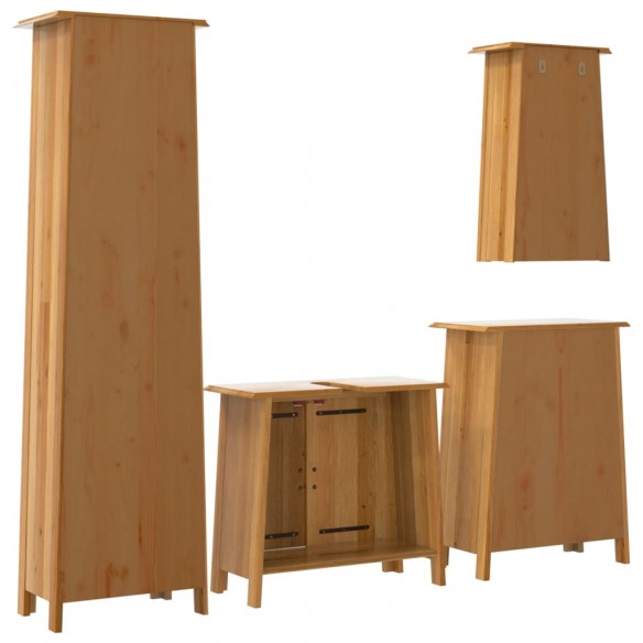 Ensemble de meubles de salle de bain 4 pcs bois de pin massif