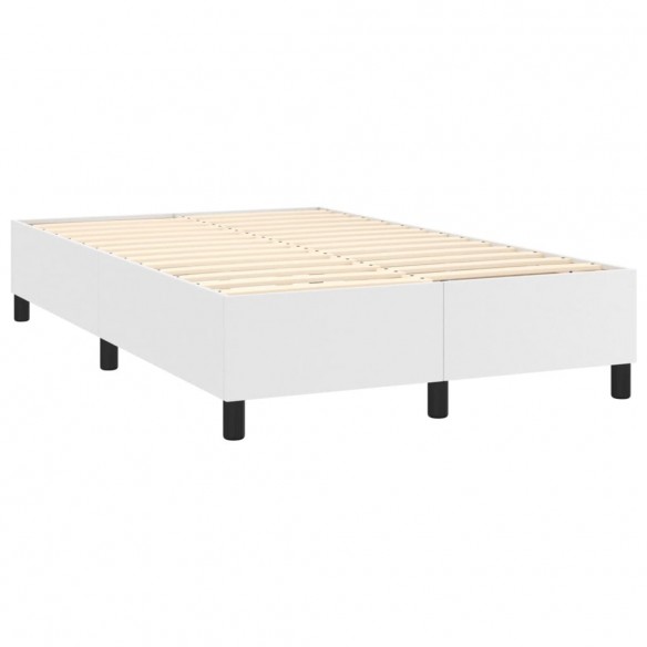 Cadre de lit avec matelas blanc 120x190cm similicuir