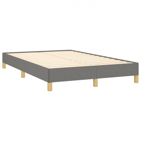 Cadre de lit avec matelas gris foncé 120x190cm tissu