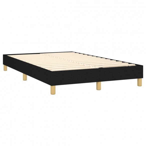 Cadre de lit matelas et LED noir 120x190 cm tissu