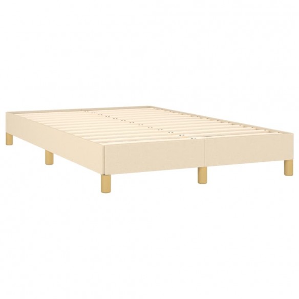 Cadre de lit avec matelas crème 120x190 cm tissu