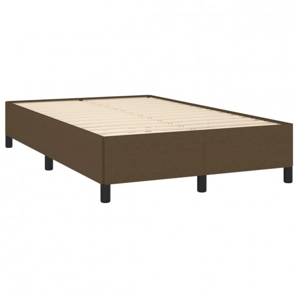 Cadre de lit et matelas marron foncé 120x190cm tissu