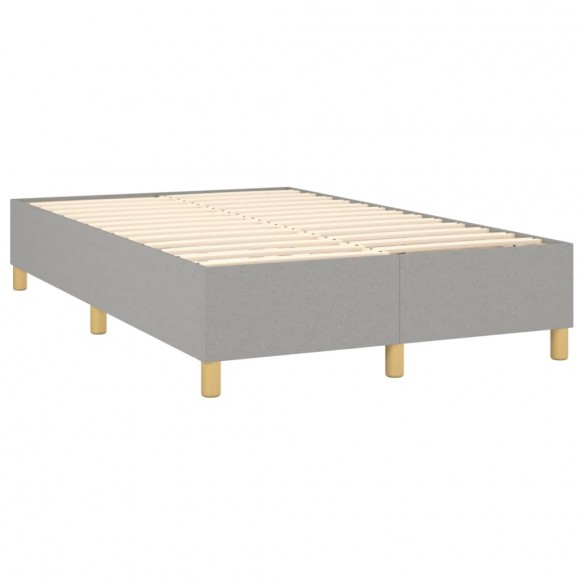 Cadre de lit et matelas gris clair 120x190 cm tissu