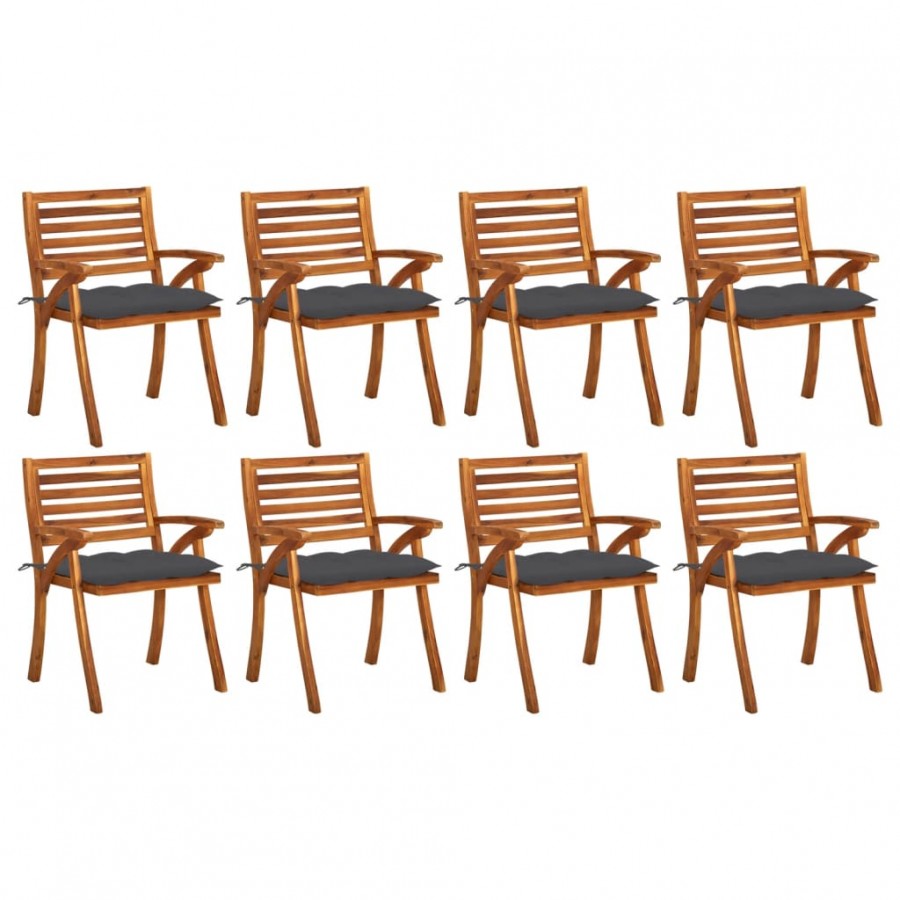 Chaises de jardin avec coussins 8 pcs...