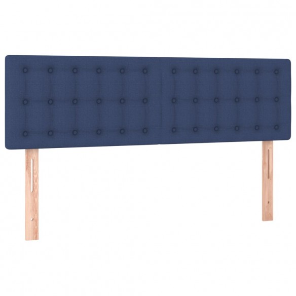 Cadre de lit avec matelas Bleu 140x200 cm Tissu