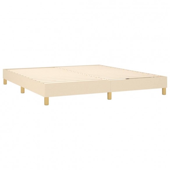 Cadre de lit avec matelas LED Crème 180x200 cm Tissu